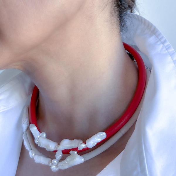 Flow Collar 06 Red Kolye