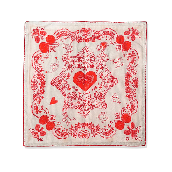 Kırmızı Lovefold Bandana - Pet + İnsan Aksesuarı