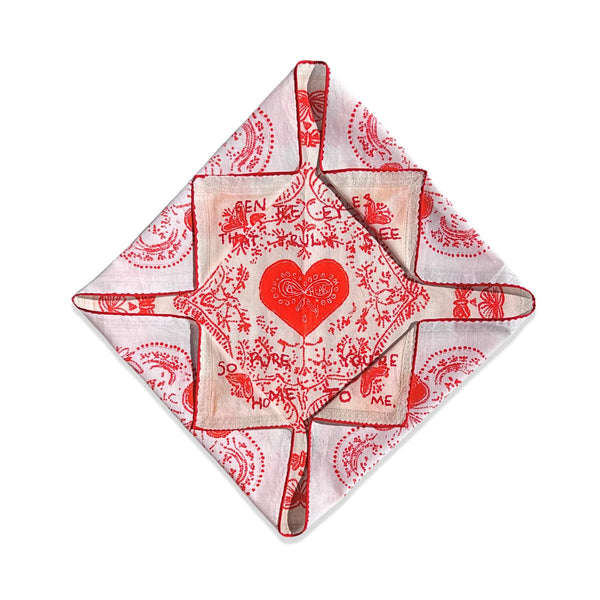 Kırmızı Lovefold Bandana - Pet + İnsan Aksesuarı