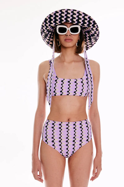 Sonic Adventure Geometrik Desenli Lila Bikini Üstü