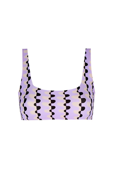 Sonic Adventure Geometrik Desenli Lila Bikini Üstü