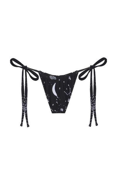 Space Babe Gezegen Ve Burç Baskılı Siyah Bikini Altı