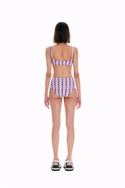 Sonic Adventure Geometrik Desenli Lila Bikini Üstü